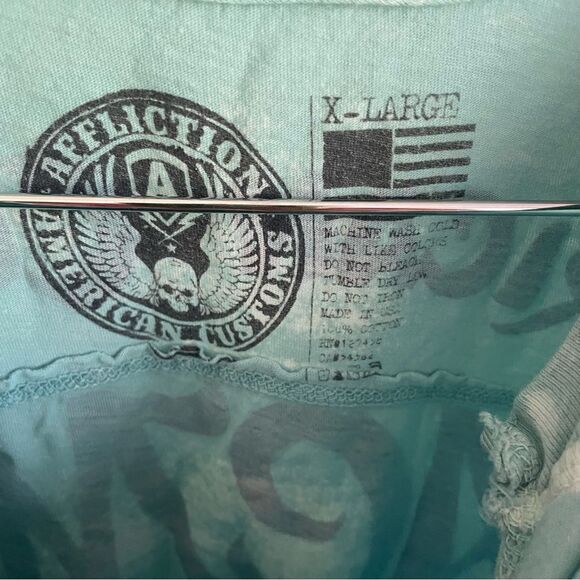 Affliction American Customs Garage 1973 Short Sleeve T-Shirt Women's Size XL - Picture 4 of 7